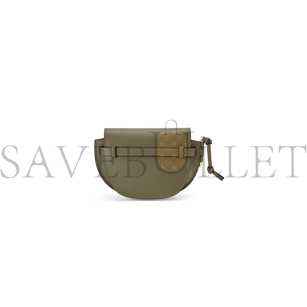 LOEWE MINI GATE DUAL BAG IN SOFT CALFSKIN AND JACQUARD A650N46X13  (21*12.5*9.5cm)